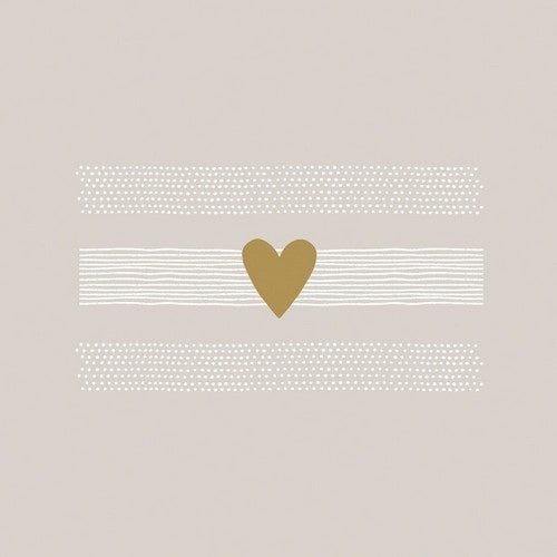 Servietten - Heart of Gold taupe 33x33 cm