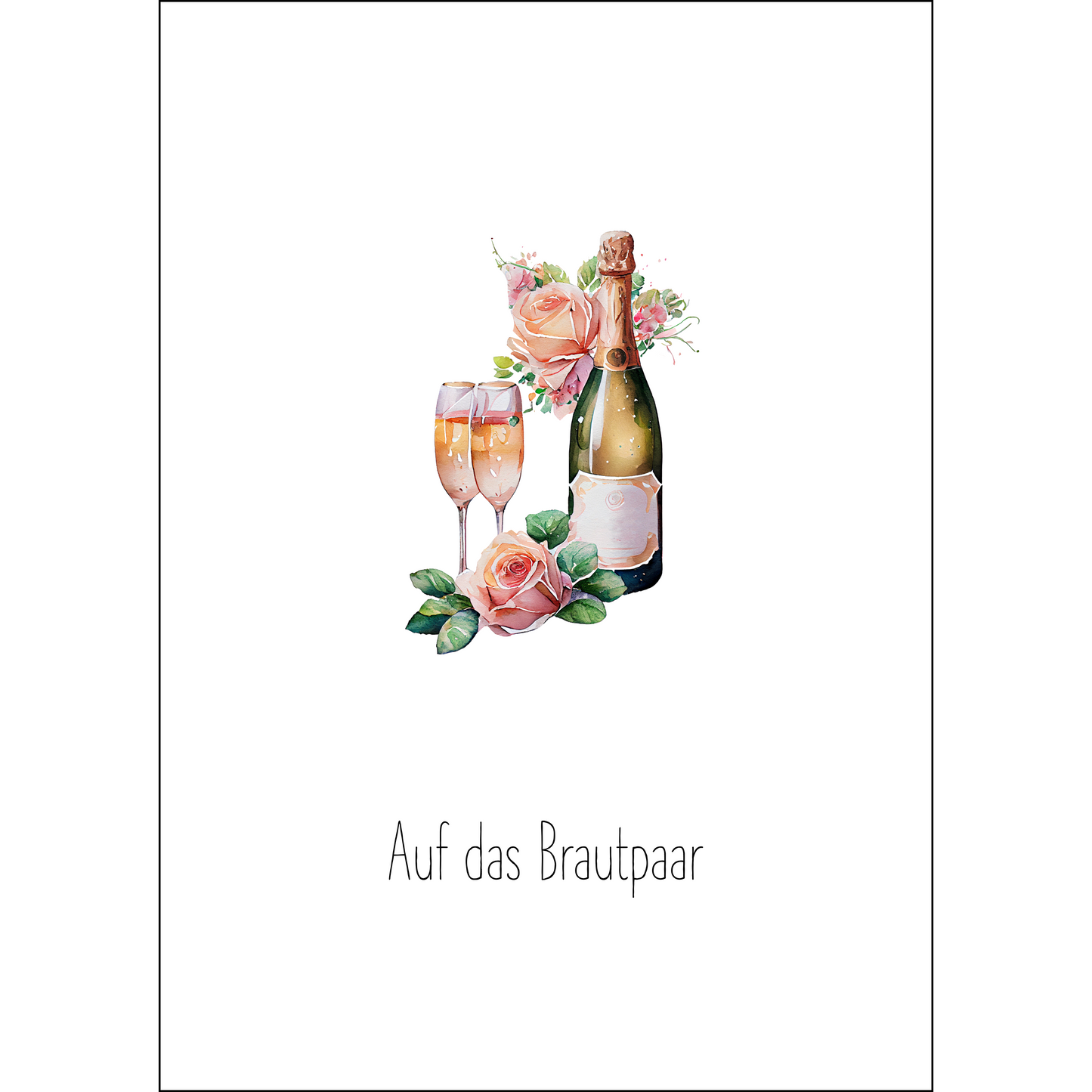 Auf das Brautpaar - Sektflasche