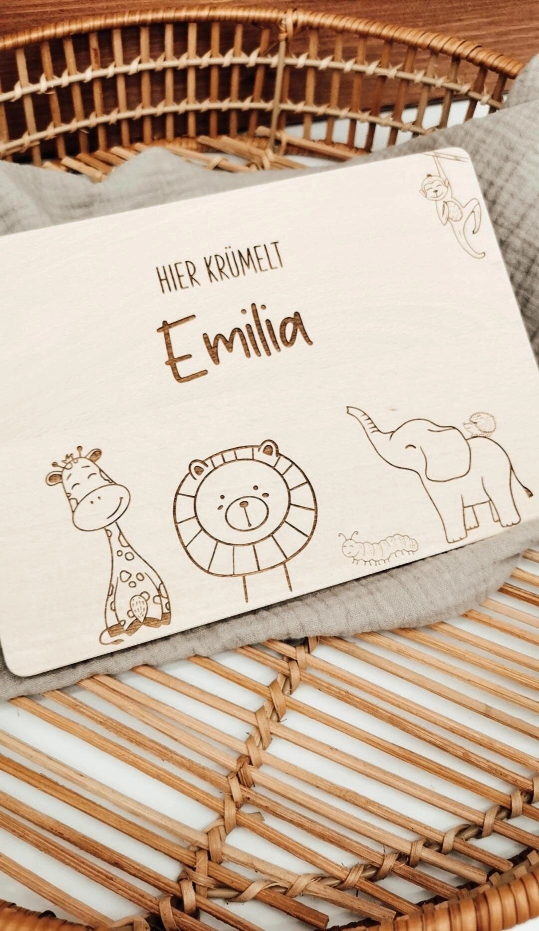 Frühstücksbrettchen - Hier krümelt - Tiermotive