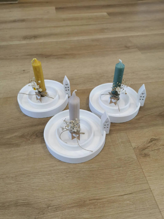 Kerzenhalter rund mit Kerze