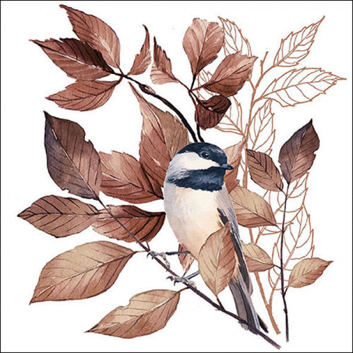 Servietten - Lovely chickadee white 33x33 cm