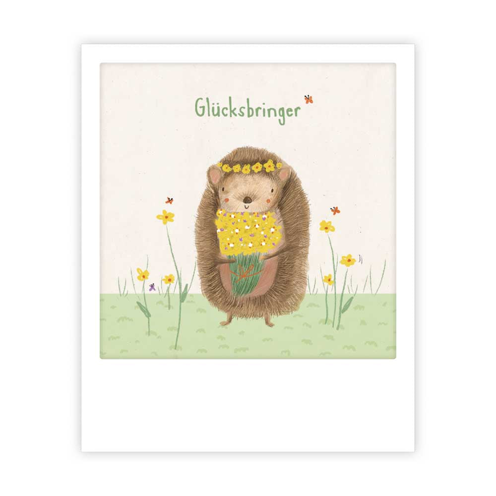 Pickmotion kleine Postkarte - Glücksbringer Igel