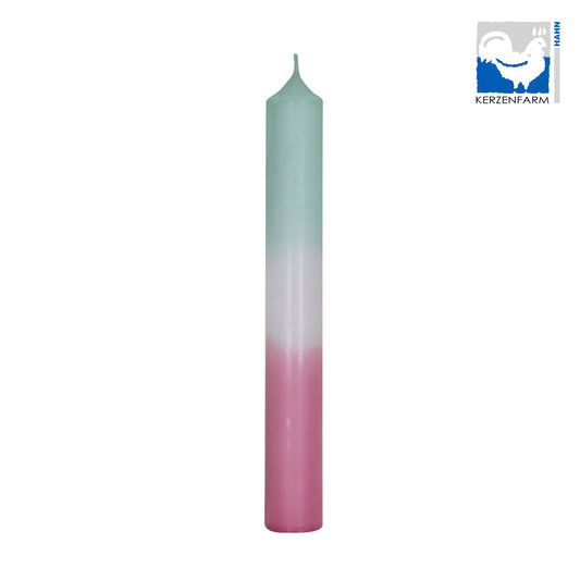 Stabkerze Dip-Dye mint-pastell rosa 180x22mm