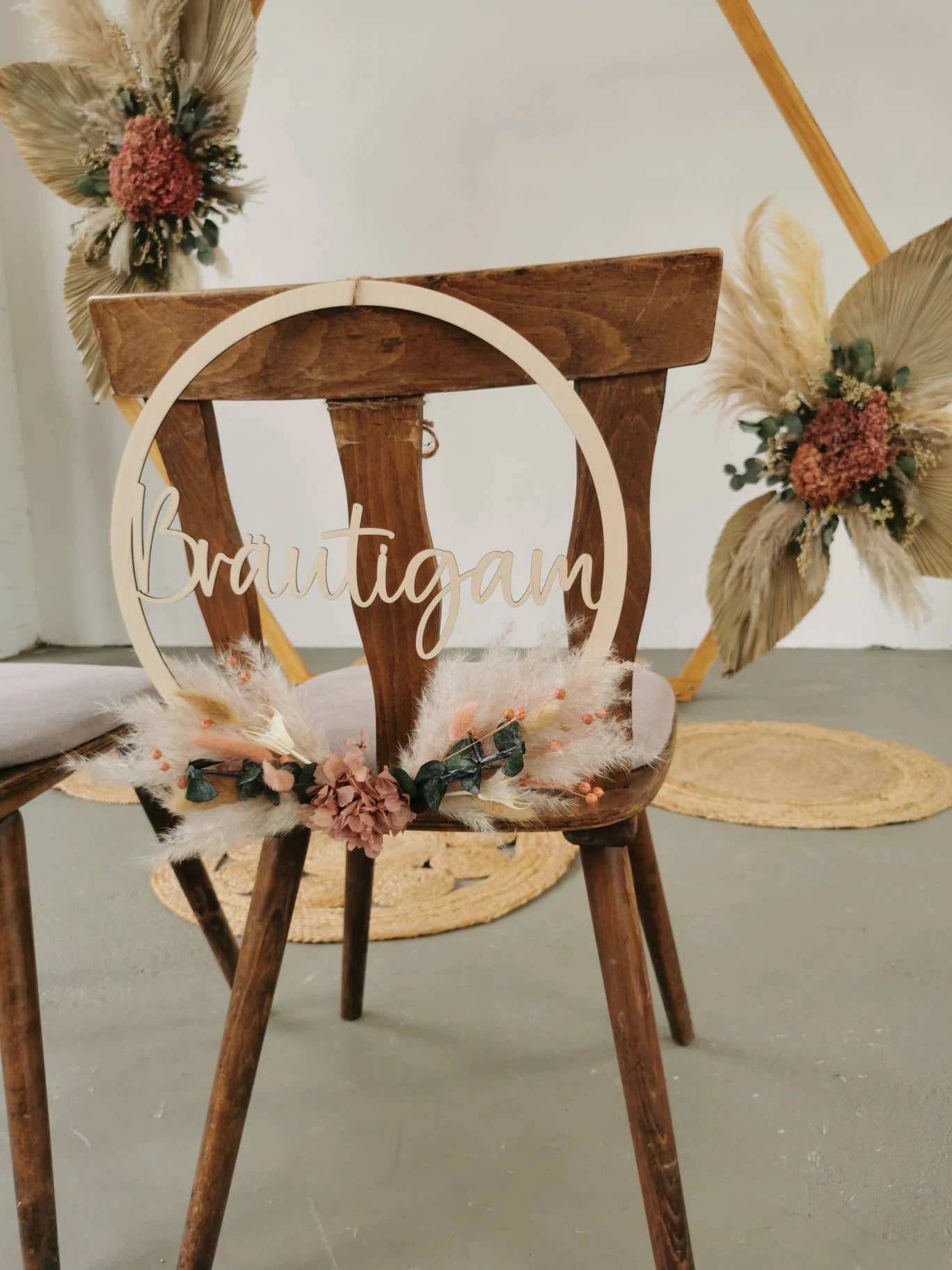 Stuhlschilder Trockenblumen