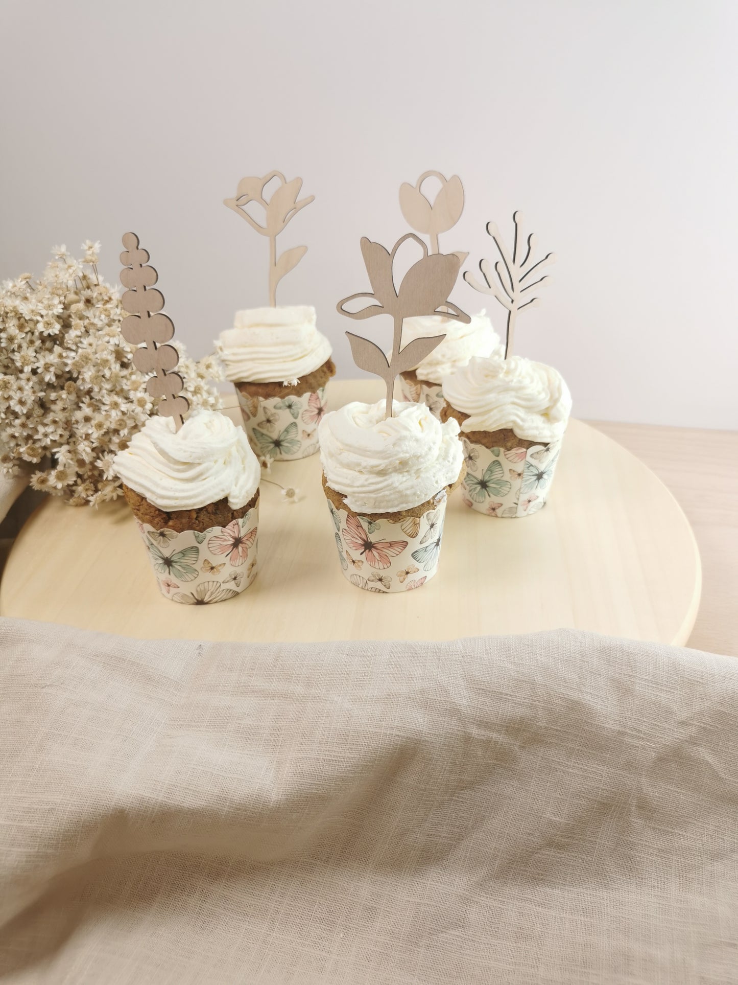 Caketopper Blumen 5er Set