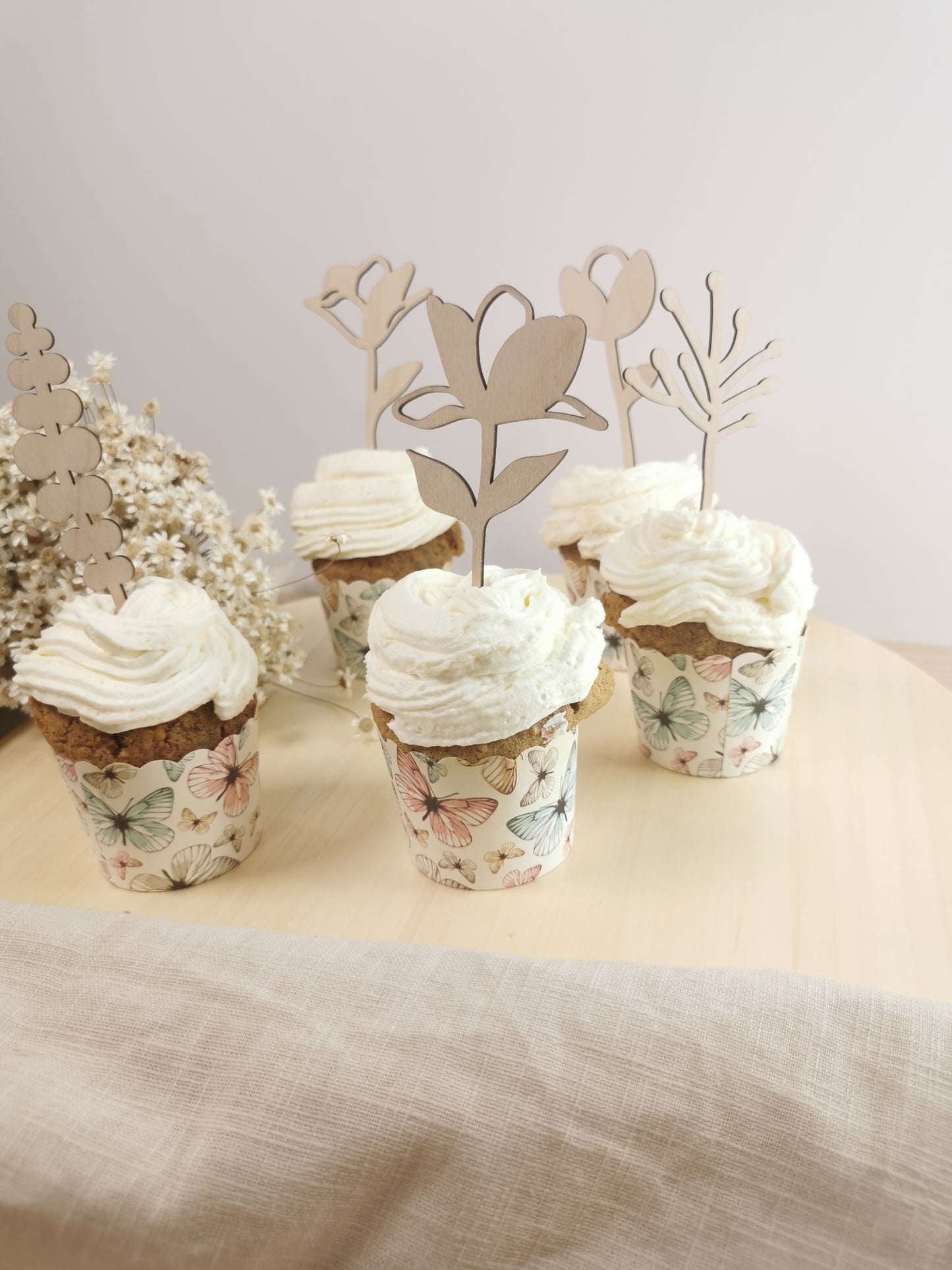 Caketopper Blumen 5er Set