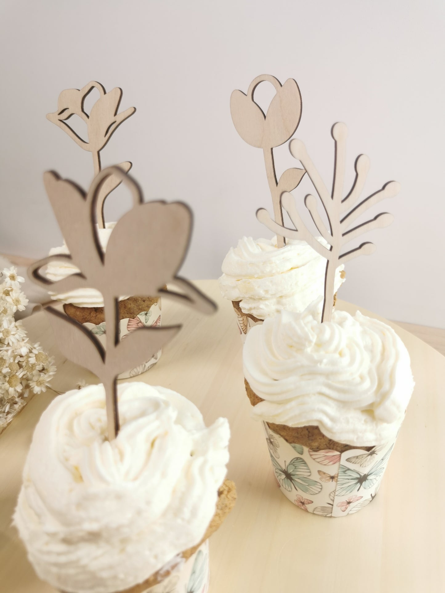 Caketopper Blumen 5er Set