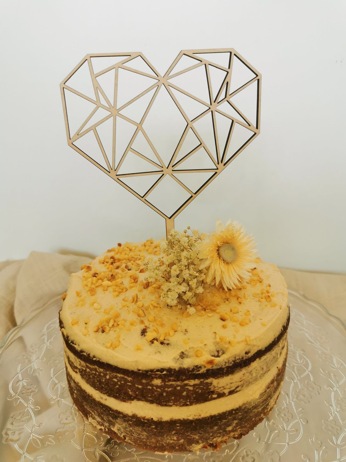 Caketopper geometrisches Herz