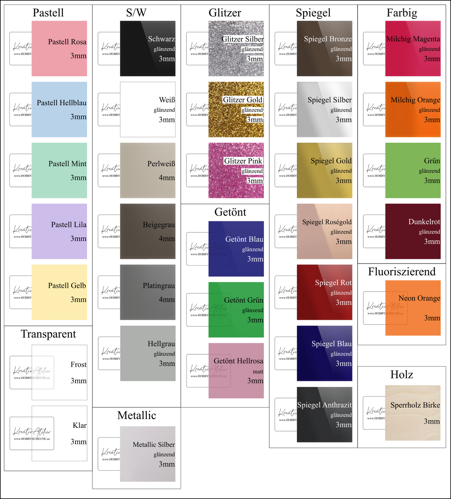 Tischnummern Spiegel-Acryl mit Menü