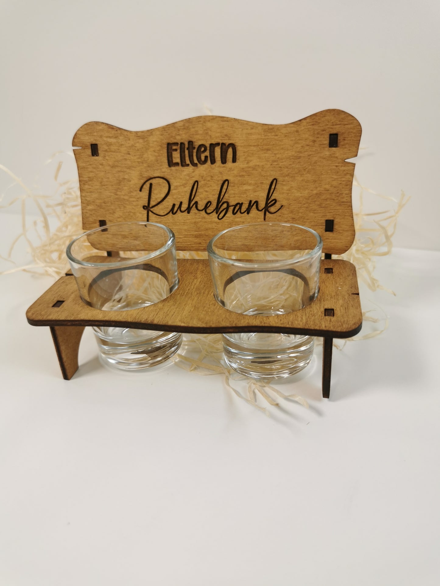 Geschenk-Set Holzbank mit Spicy Spirits