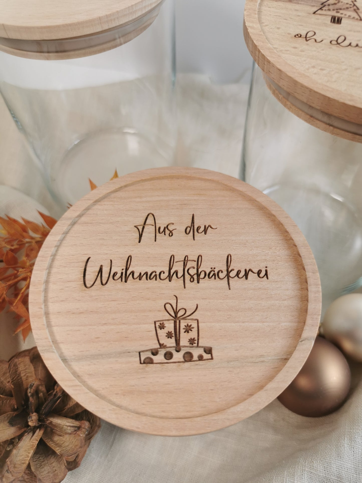 Aufbewahrungsglas mit Buche-Deckel