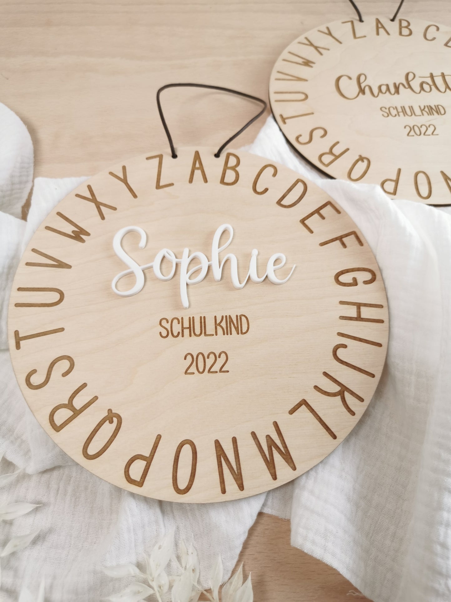 Holzschild zur Einschulung