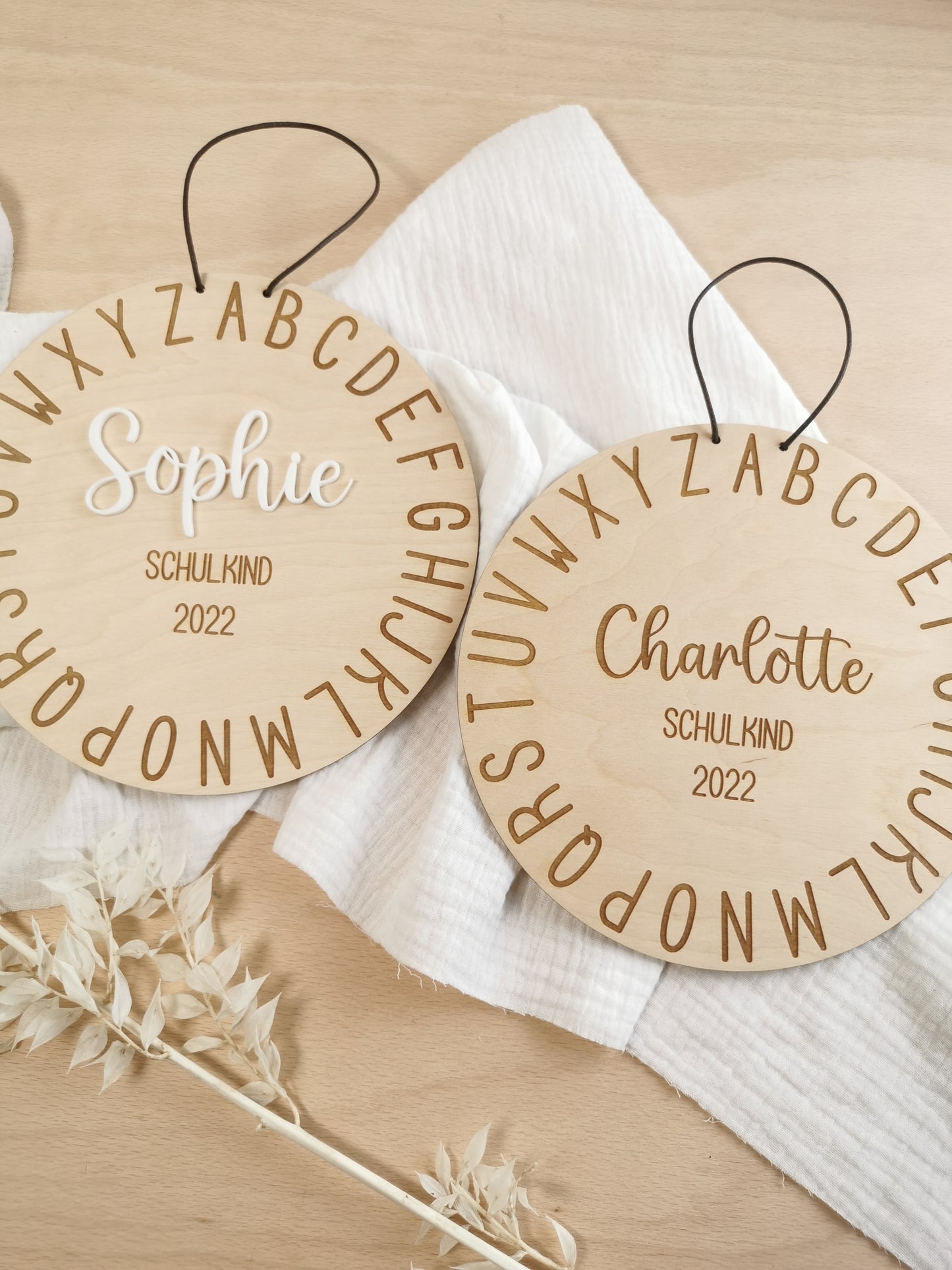 Holzschild zur Einschulung