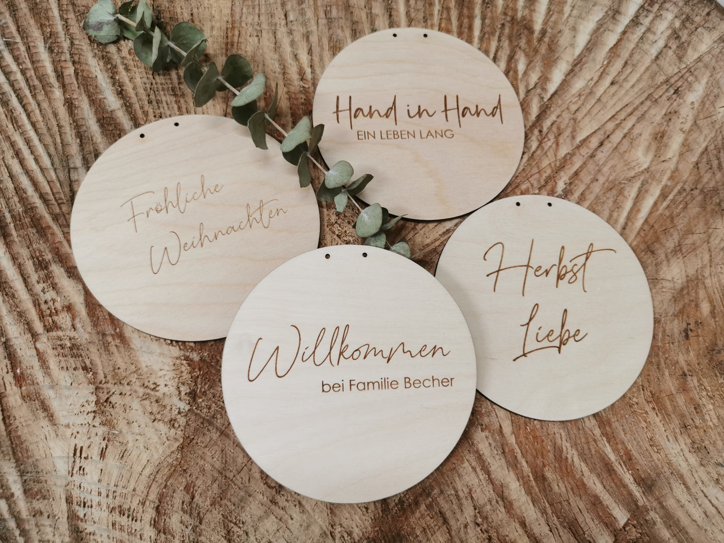 Deko Metallring schwarz 35cm | Holzschild graviert