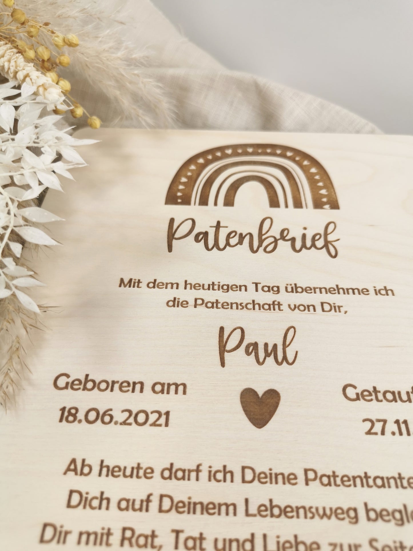 Patenbrief Holz