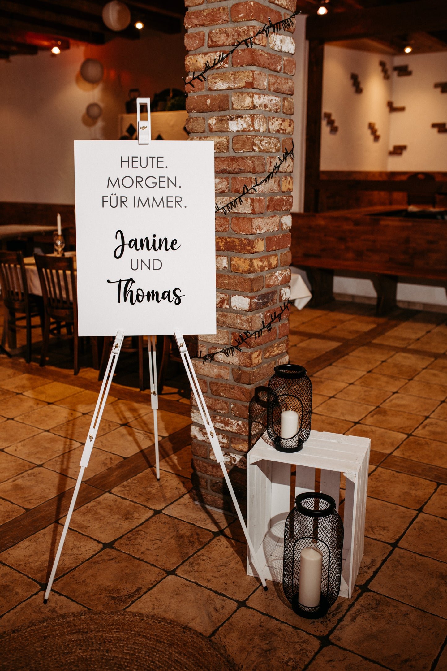 Willkommensschild 3D Heute Morgen Für Immer