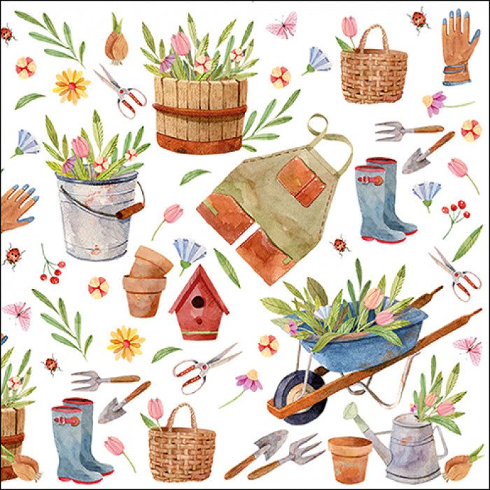 Servietten - Happy Gardening 33x33 cm