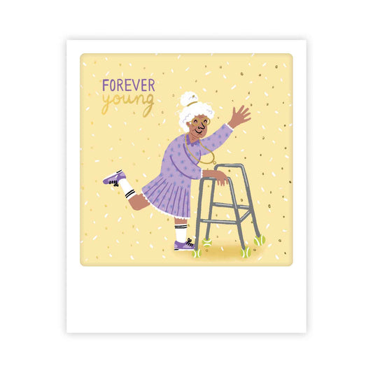 Pickmotion kleine Postkarte - Forever Young Dancing Grandma