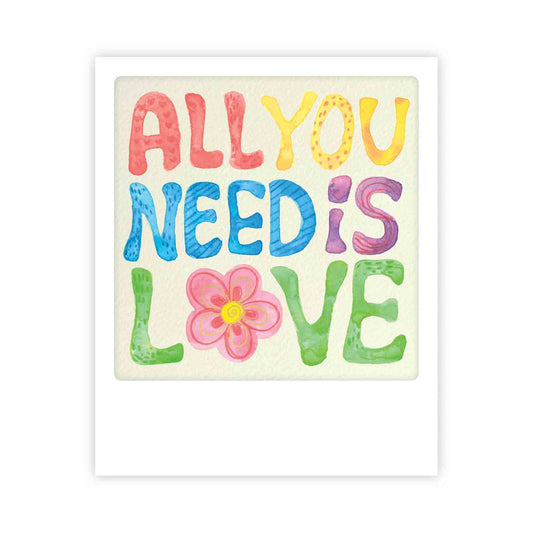 Pickmotion kleine Postkarte - Colorful All You Need Is Love
