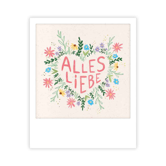 Pickmotion kleine Postkarte - Alles Liebe Blumenherz