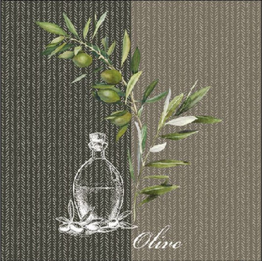 Cocktail-Servietten - Oil and Olives 25x25 cm