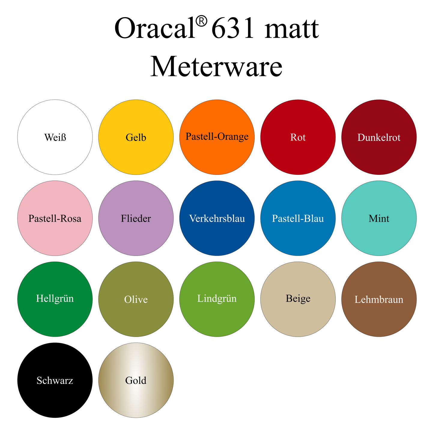 ORACAL® 631 -matt- Meterware (63cm Breite)