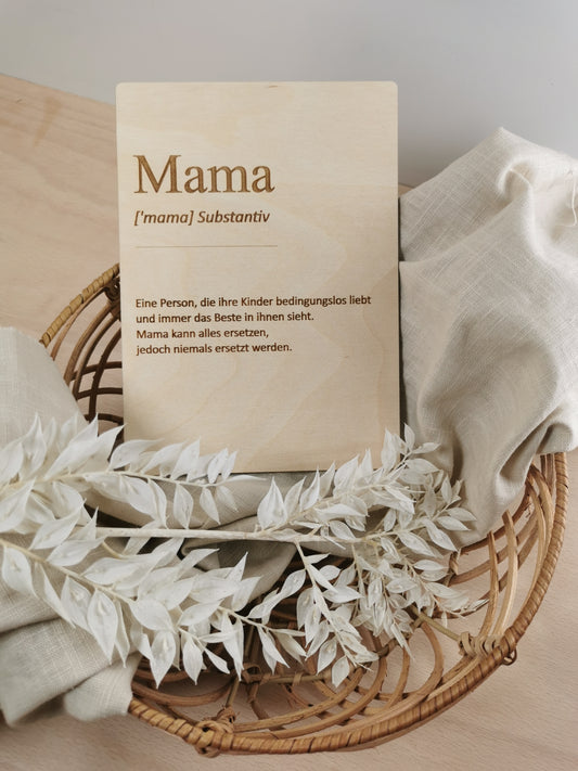 Holzschild Definition Mama