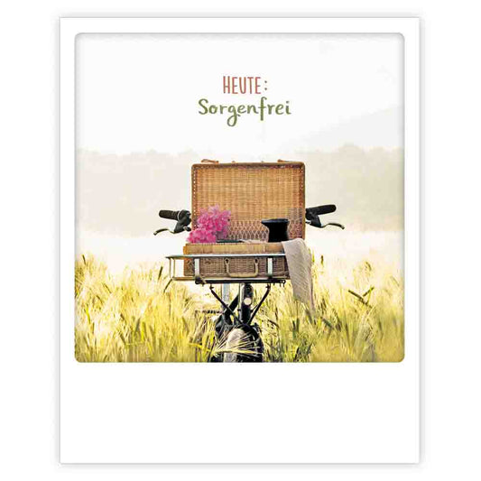 Pickmotion Postkarte - Heute Sorgenfrei - Fahrrad